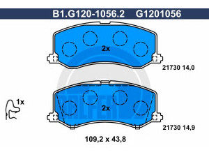 GALFER B1.G120-1056.2 stabdžių trinkelių rinkinys, diskinis stabdys 
 Techninės priežiūros dalys -> Papildomas remontas
55200-62850, 55200-62851, 55200-62852