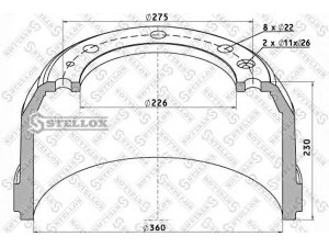 STELLOX 85-00099-SX stabdžių būgnas
0094898, 0279663