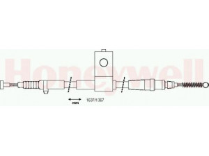 BENDIX 434369B trosas, stovėjimo stabdys 
 Stabdžių sistema -> Valdymo svirtys/trosai
365309C104