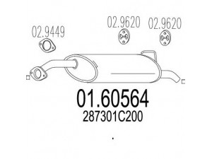 MTS 01.60564 galinis duslintuvas 
 Išmetimo sistema -> Duslintuvas
287301C200