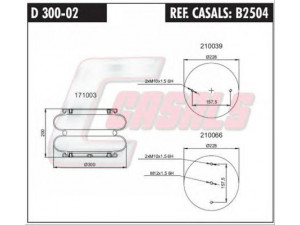 CASALS B2504 dėklas, pneumatinė pakaba