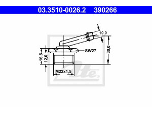 ATE 03.3510-0026.2 adapteris, stabdžių žarnelė
8.282.000.838, 81.98110.0010