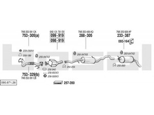 BOSAL 090.971.26 išmetimo sistema 
 Išmetimo sistema -> Išmetimo sistema, visa