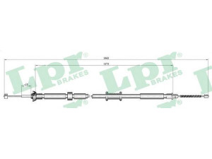 LPR C1085B trosas, stovėjimo stabdys 
 Stabdžių sistema -> Valdymo svirtys/trosai
1541339, 9S512A603BA