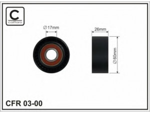 CAFFARO 03-00 kreipiantysis skriemulys, V formos rumbuotas diržas 
 Diržinė pavara -> V formos rumbuotas diržas/komplektas -> Laisvasis/kreipiamasis skriemulys
M883834, MB883834, MD883834, MW30623983