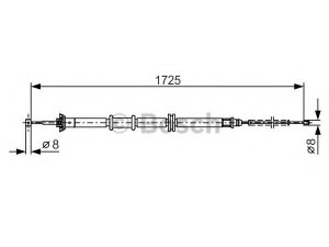 BOSCH 1 987 482 203 trosas, stovėjimo stabdys 
 Stabdžių sistema -> Valdymo svirtys/trosai
51785644