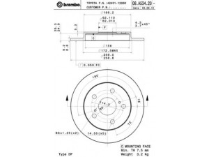 BREMBO 08.A534.20 stabdžių diskas 
 Stabdžių sistema -> Diskinis stabdys -> Stabdžių diskas
4243112260