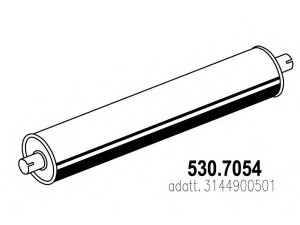 ASSO 530.7054 vidurinis / galinis duslintuvas 
 Išmetimo sistema -> Duslintuvas
3144900501