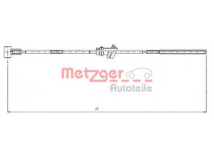 METZGER 11.5932 trosas, stovėjimo stabdys 
 Stabdžių sistema -> Valdymo svirtys/trosai
522409, 90495463