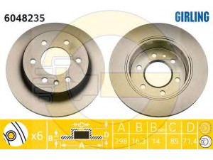 GIRLING 6048235 stabdžių diskas 
 Stabdžių sistema -> Diskinis stabdys -> Stabdžių diskas
9064230012, 2E0615601A