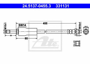ATE 24.5137-0455.3 stabdžių žarnelė 
 Stabdžių sistema -> Stabdžių žarnelės
906 428 06 35