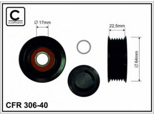 CAFFARO 306-40 kreipiantysis skriemulys, V formos rumbuotas diržas 
 Diržinė pavara -> V formos rumbuotas diržas/komplektas -> Laisvasis/kreipiamasis skriemulys