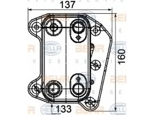 HELLA 8MO 376 755-251 alyvos aušintuvas, variklio alyva 
 Aušinimo sistema -> Radiatorius/alyvos aušintuvas -> Alyvos aušintuvas
613 188 01 01, A 613 188 01 01
