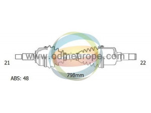 ODM-MULTIPARTS 18-162081 kardaninis velenas 
 Ratų pavara -> Kardaninis velenas
000032730A, 327256, 3272E3, 3273.08