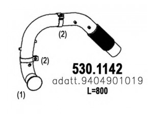 ASSO 530.1142 išleidimo kolektorius 
 Išmetimo sistema -> Išmetimo vamzdžiai
9404900519, 9404901019, 9404920159