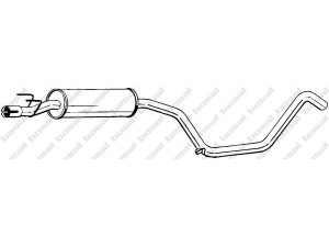 BOSAL 285-029 vidurinis duslintuvas 
 Išmetimo sistema -> Duslintuvas
58 52 817, 58 52 963, 90467569