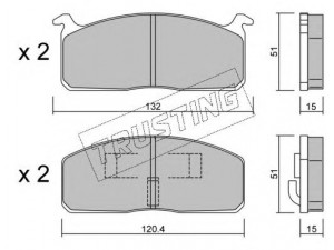 TRUSTING 473.0 stabdžių trinkelių rinkinys, diskinis stabdys 
 Techninės priežiūros dalys -> Papildomas remontas
04465-26050, 04465-35050, 04465-35160