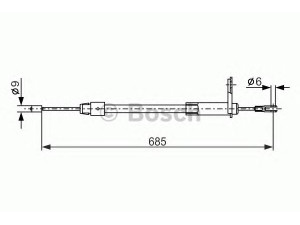 BOSCH 1 987 477 810 trosas, stovėjimo stabdys 
 Stabdžių sistema -> Valdymo svirtys/trosai
168 420 07 85, A 168 420 07 85