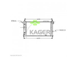 KAGER 31-0742 radiatorius, variklio aušinimas 
 Aušinimo sistema -> Radiatorius/alyvos aušintuvas -> Radiatorius/dalys
1300132, 52456309, 90443392