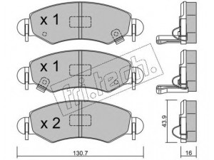 fri.tech. 348.1 stabdžių trinkelių rinkinys, diskinis stabdys 
 Techninės priežiūros dalys -> Papildomas remontas
4706835, 9214835, 55200-83840, 55810-83840