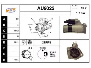 SNRA AU9022 starteris 
 Elektros įranga -> Starterio sistema -> Starteris