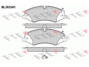 FTE BL2625A1 stabdžių trinkelių rinkinys, diskinis stabdys 
 Techninės priežiūros dalys -> Papildomas remontas
LR015578, LR016962