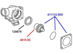 WAHLER 411133.80D termostatas, aušinimo skystis 
 Aušinimo sistema -> Termostatas/tarpiklis -> Thermostat
129 3885 / F75-85-95, 129 3885 / F75-85-95