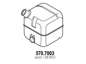 ASSO 570.7003 vidurinis / galinis duslintuvas 
 Išmetimo sistema -> Duslintuvas
1387823, 1497013