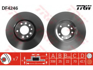 TRW DF4246 stabdžių diskas 
 Dviratė transporto priemonės -> Stabdžių sistema -> Stabdžių diskai / priedai
05391560, 569061, 91158407, 9194477