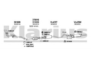 KLARIUS 390643U išmetimo sistema 
 Išmetimo sistema -> Išmetimo sistema, visa