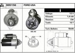 EDR 995156 starteris
E9SF-11000-AA, E9SF-11000-BA, E9SZ-11002-A