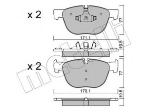 METELLI 22-0770-0 stabdžių trinkelių rinkinys, diskinis stabdys 
 Techninės priežiūros dalys -> Papildomas remontas
34 11 4 074 370, 34 11 6 778 403