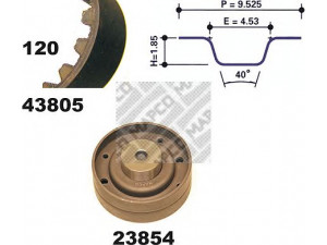 MAPCO 23805 paskirstymo diržo komplektas 
 Techninės priežiūros dalys -> Papildomas remontas