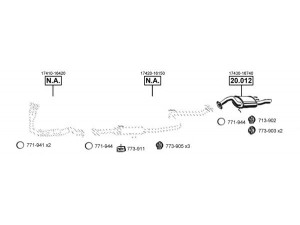 ASMET TO202250 išmetimo sistema 
 Išmetimo sistema -> Išmetimo sistema, visa