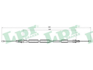 LPR C0106B trosas, stovėjimo stabdys 
 Stabdžių sistema -> Valdymo svirtys/trosai
4745W0, 9643731880, 4745W0