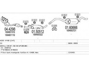 MTS C210163004249 išmetimo sistema 
 Išmetimo sistema -> Išmetimo sistema, visa