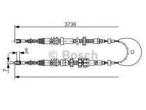 BOSCH 1 987 477 097 trosas, stovėjimo stabdys 
 Stabdžių sistema -> Valdymo svirtys/trosai