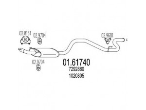 MTS 01.61740 galinis duslintuvas 
 Išmetimo sistema -> Duslintuvas
1020805, 7292880