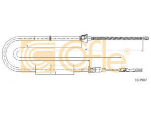 COFLE 10.7507 trosas, stovėjimo stabdys 
 Stabdžių sistema -> Valdymo svirtys/trosai
8Z0609721B, 8Z0609721F, 8Z0609722C