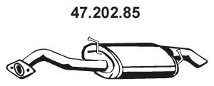EBERSPÄCHER 47.202.85 galinis duslintuvas 
 Išmetimo sistema -> Duslintuvas
17430-0D170, 17430-22320
