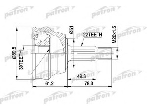 PATRON PCV1050 jungčių komplektas, kardaninis velenas 
 Ratų pavara -> Sujungimai/komplektas
321498099C, 811498099, 893498099