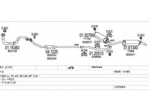 MTS C070054000972 išmetimo sistema 
 Išmetimo sistema -> Išmetimo sistema, visa