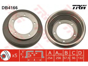 TRW DB4166 stabdžių būgnas 
 Stabdžių sistema -> Būgninis stabdys -> Stabdžių būgnas
6464214, 82VB1126AA, 92VB1126AA