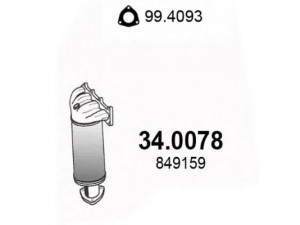 ASSO 34.0078 katalizatoriaus keitiklis 
 Išmetimo sistema -> Katalizatoriaus keitiklis
849159