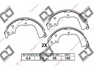 DJ PARTS BS1050 stabdžių trinkelių komplektas 
 Techninės priežiūros dalys -> Papildomas remontas
0449526150, 0449526160