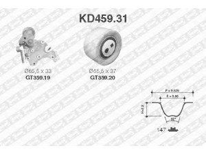 SNR KD459.31 paskirstymo diržo komplektas 
 Techninės priežiūros dalys -> Papildomas remontas
0829-74, 0830-44, 0831-64, 0831-S8