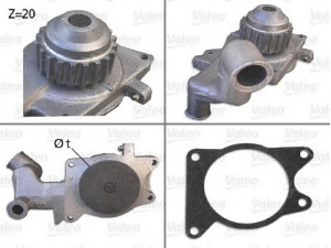 VALEO 506000 vandens siurblys 
 Aušinimo sistema -> Vandens siurblys/tarpiklis -> Vandens siurblys
5008470, 5018437, 5018852, 6135823