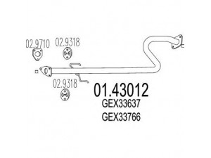 MTS 01.43012 išleidimo kolektorius 
 Išmetimo sistema -> Išmetimo vamzdžiai
GEX33637, GEX33766, GEX33793, GEX43637