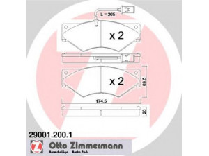 ZIMMERMANN 29001.200.1 stabdžių trinkelių rinkinys, diskinis stabdys 
 Techninės priežiūros dalys -> Papildomas remontas
1906183
