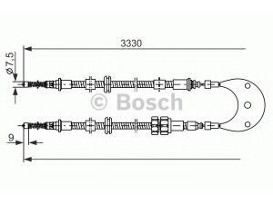 BOSCH 1 987 477 230 trosas, stovėjimo stabdys 
 Stabdžių sistema -> Valdymo svirtys/trosai